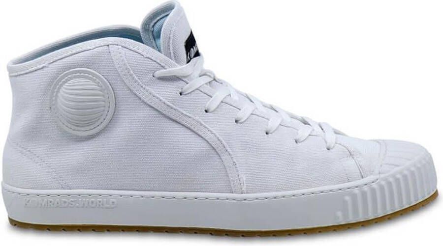 Komrads vegan sneakers ICNS Partizan Monowhite Schoen uit duurzaam en gerecycleerd materiaal Wit