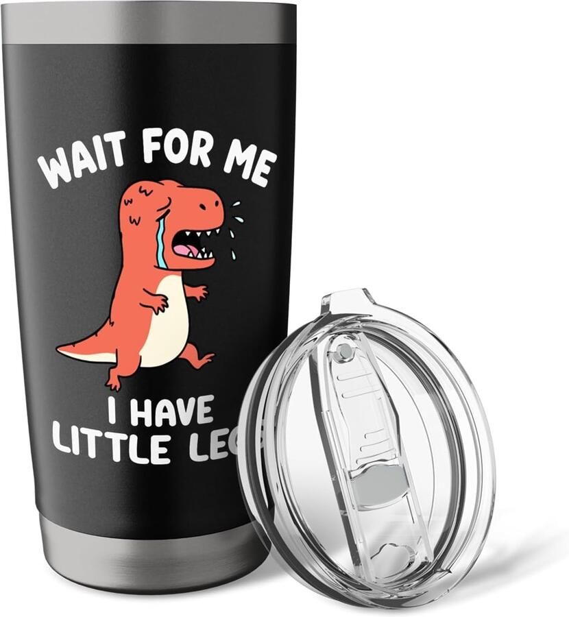 Korte benen dino wacht op mij ik heb korte benen dubbelwandige thermobeker