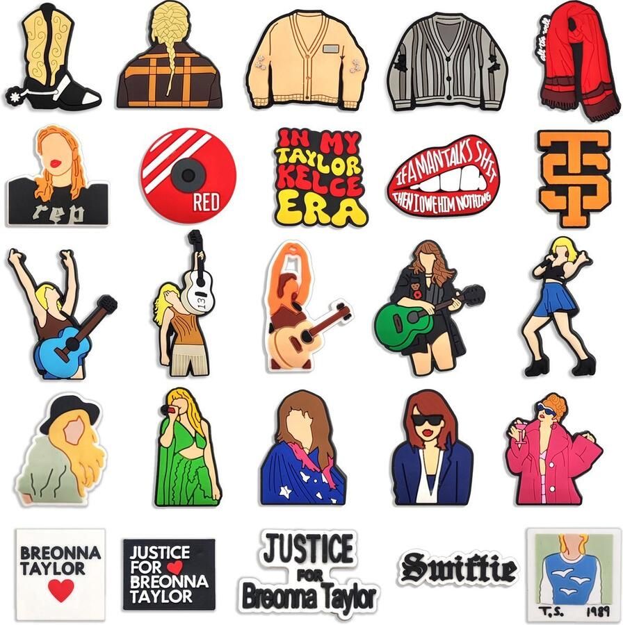 Kraftverdia 30 Schoen Charme-geschikt voor crocs charms- Geschikt voor Crocs Pins- Geschikt voor Crocs Accessoires- Geschikt voor Crocs Jibbitz-DIY decoratieve schoengespen-Sandaal decoratief-Cartoon PVC Orna t-Stripfiguren-Geschenk-zanger