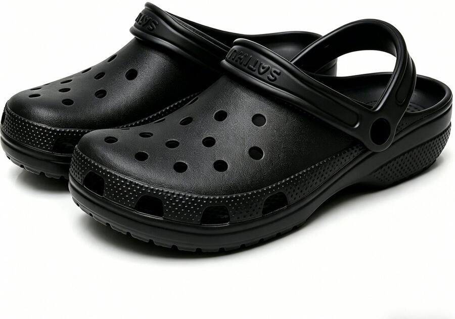 Kraftverdia EVA Clogs omer Instappers met Dikke Zool en Antislip Comfortabele Tuinklomp voor Binnen en Buiten Lichtgewicht en Waterbestendig Unisex Zwart