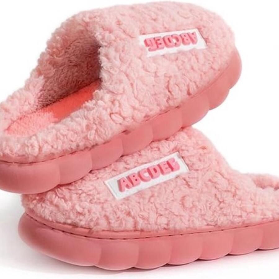 Kraftverdia Pantoffels s-Pantoffels Heren-Pluche traagschuim pantoffels-Warm en antislip-roze