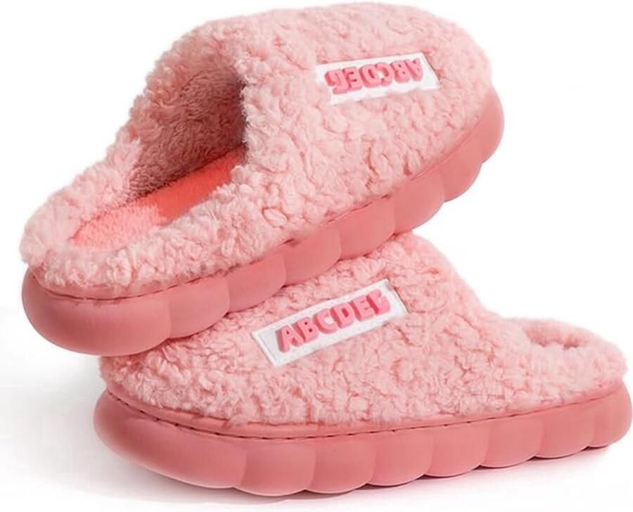 Kraftverdia Pantoffels s-Pantoffels Heren-Pluche traagschuim pantoffels-Warm en antislip-roze