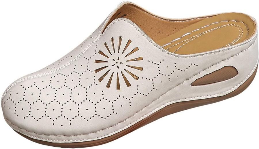 Kraftverdia Pantoffels voor dames zomer vooraan gesloten pantoffels met sleehak elegante slippers ademende slippers comfortabele vrijetijdsschoenen zachte zolen outdoorschoenen