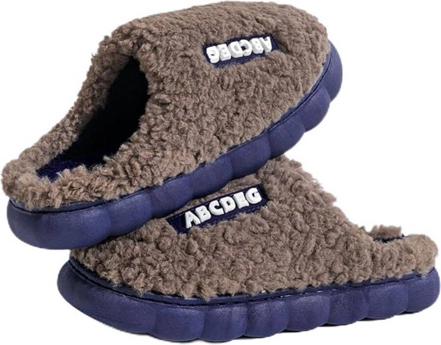 Kraftverdia ™-Pantoffels s-Pantoffels Heren-Pluche traagschuim pantoffels-Warm en antislip-bruin