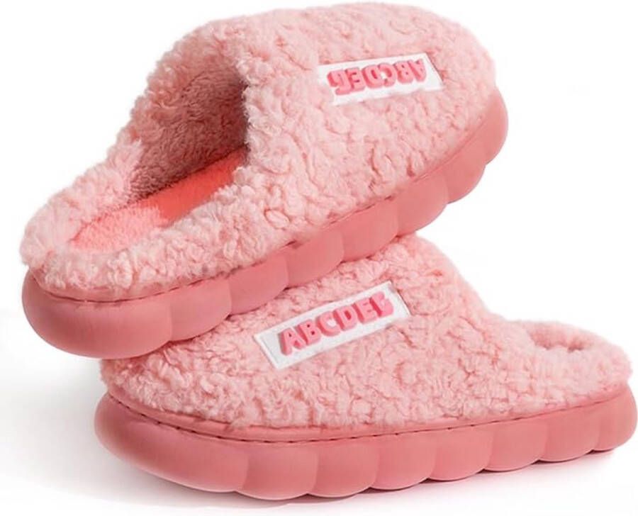 Kraftverdia ™-Pantoffels s-Pantoffels Heren-Pluche traagschuim pantoffels-Warm en antislip-roze