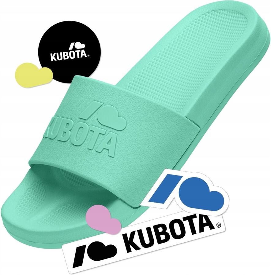 Kubota Basic Plain dames slippers mintgroen + gratis stickers