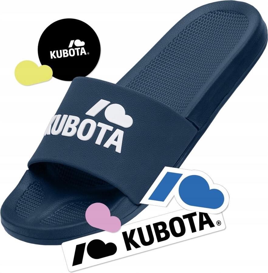 Kubota Heren Slippers Blauw Inclusief Stickers