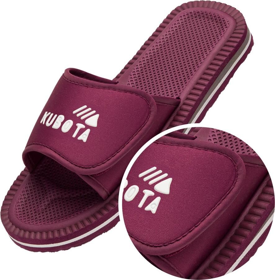 Kubota Heren Slippers Burgund RZep Comfort & Stijl
