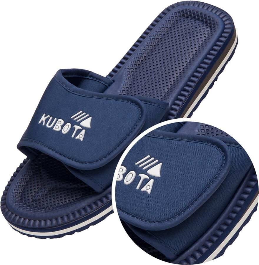 Kubota Klapki Męskie Granatowe Rzep Licht & Comfortabel