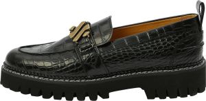 Kunoka EMMY loafer croco black Loafers Dames Zwart