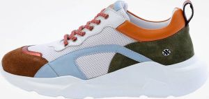 Kunoka IZZI platform sneaker brown and kaki Sneakers Dames Wit Bruin Blauw Groen Oranje