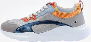 Kunoka IZZI platform sneaker grey and yellow Sneakers Dames Grijs Blauw Oranje