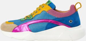 Kunoka IZZI platform sneaker pollux Sneakers Dames Blauw Roze Oranje