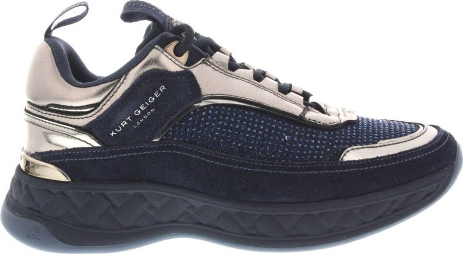 Kurt Geiger Blauwe Sneakers Kensington C met Strass Steentjes Blue Dames