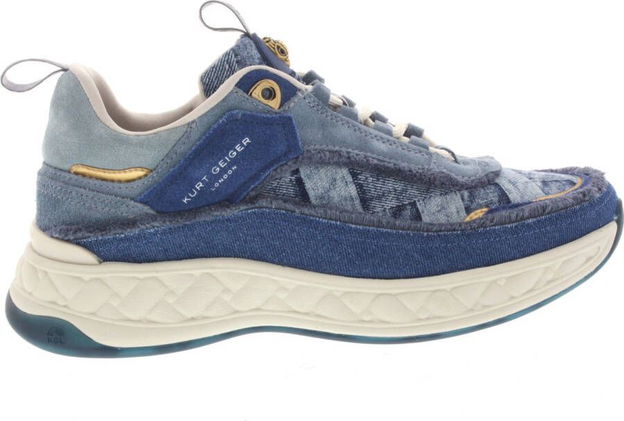 Kurt Geiger Dames Sneakers Kensington Denim Jeansblauw