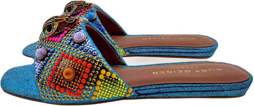 Kurt Geiger Kensington Flat Jewel slipper turqoise