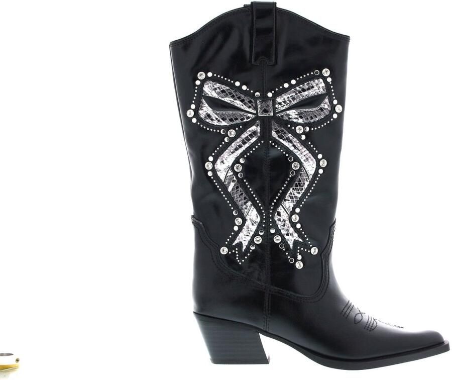 Kurt Geiger Dames Enkellaars Rodeo Bow Cowboy Zwart