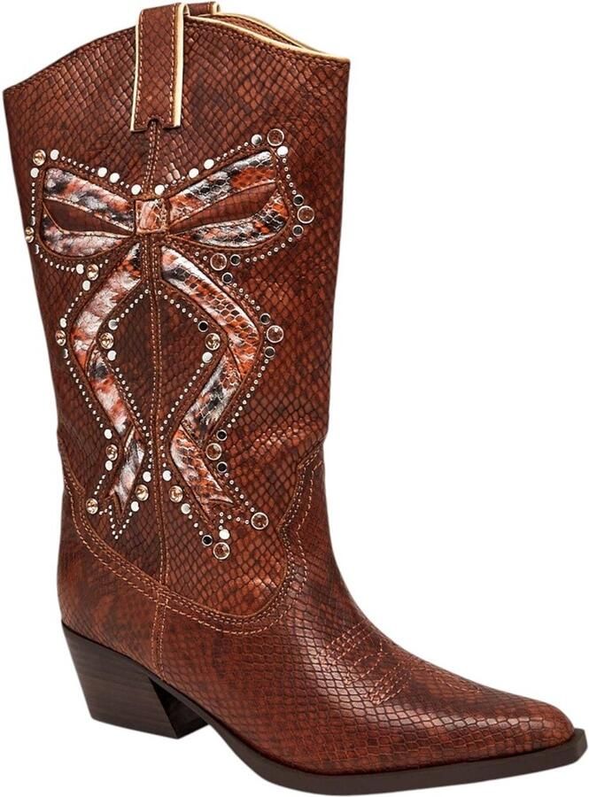 Kurt Geiger Dames Laars Bruin 5857831189 Rodeo Bow Cowboy