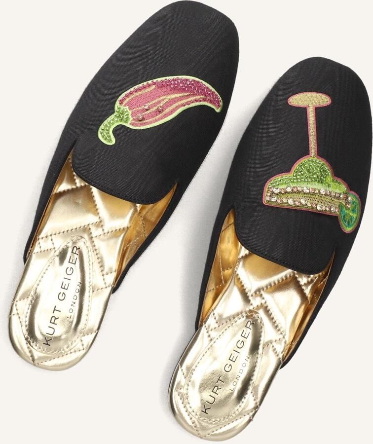 Kurt Geiger London Embroidedered Slipper Instappers Dames Zwart - Foto 6