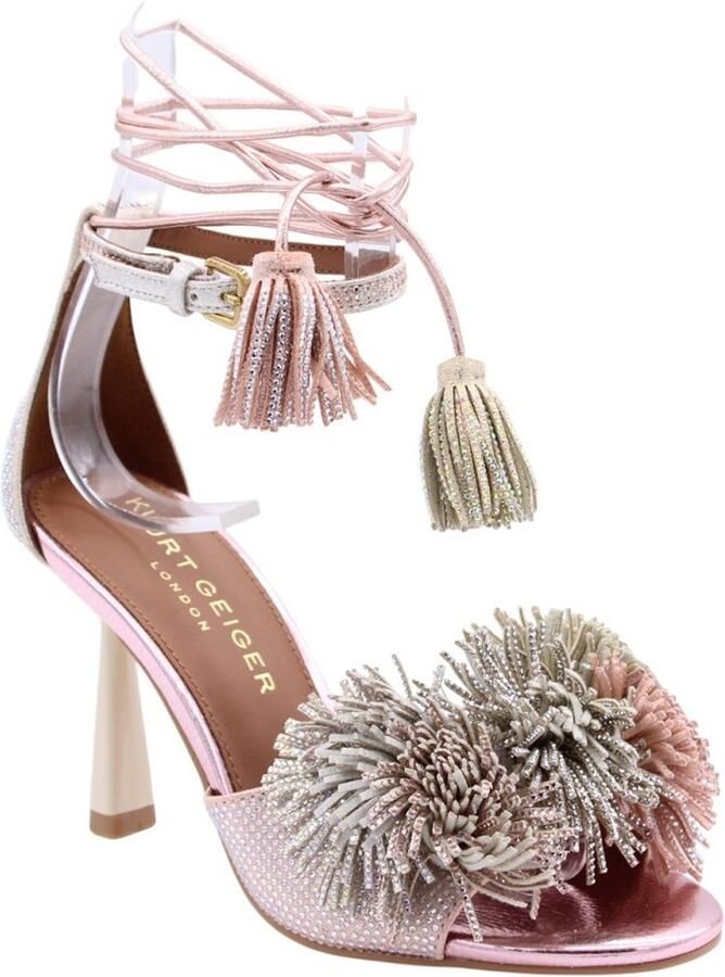 Kurt Geiger London Pom Ankle Tie Sandal Sandalen Dames Roze - Foto 6