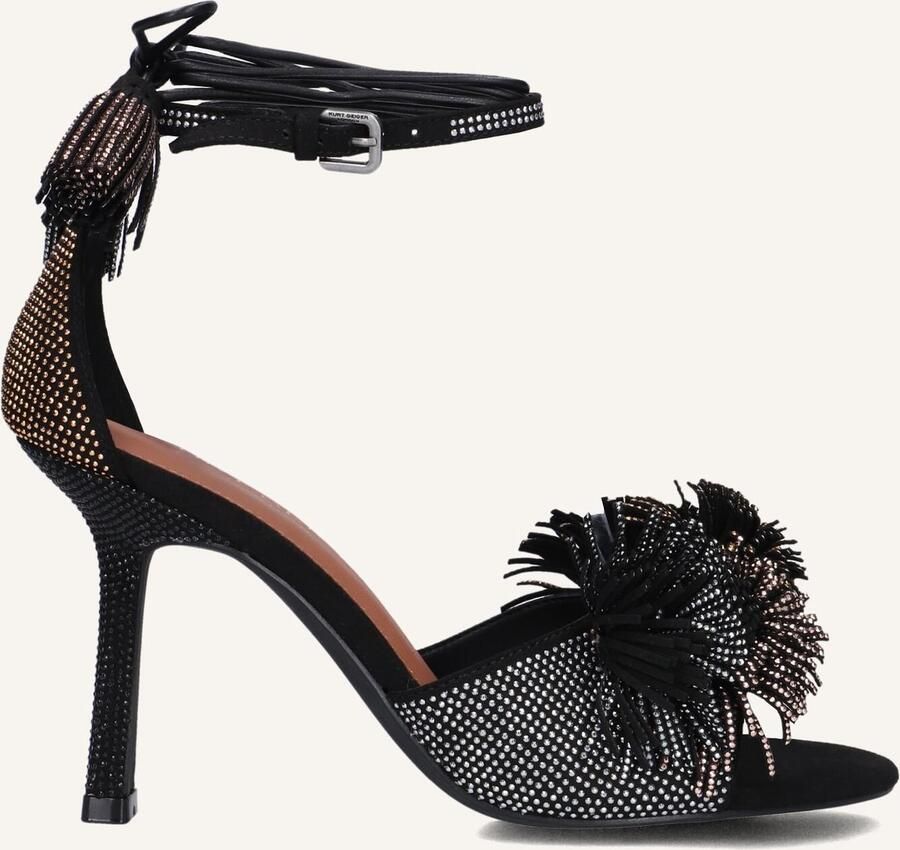 Kurt Geiger London Pom Ankle Tie Sandalen Dames Zwart - Foto 2