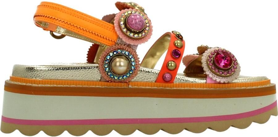 Kurt Geiger Octavia Sling Platform sandaal rood combi