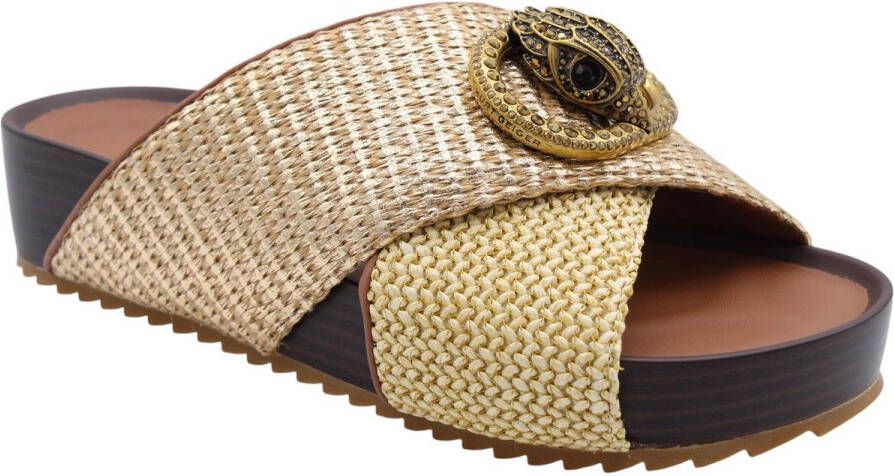 Kurt Geiger London Chelsea Cross Strap Slippers Dames Goudkleurig