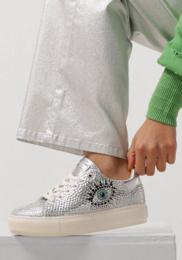 Kurt Geiger London Laney Eye Lage sneakers Leren Sneaker Dames Zilver