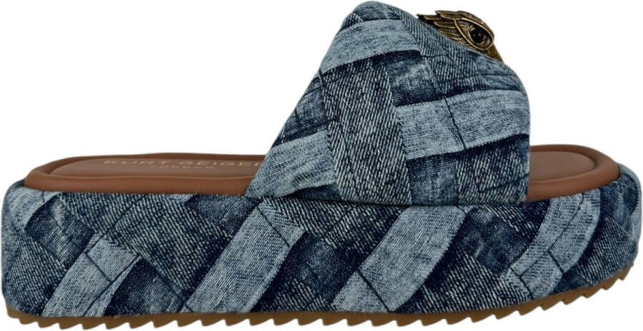 Kurt Geiger Dames Slipper Blauw 8496188669 88 Kensington Flat Sandal