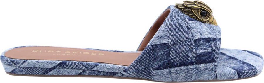 Kurt Geiger Dames Slipper Blauw 8496188669 88 Kensington Flat Sandal