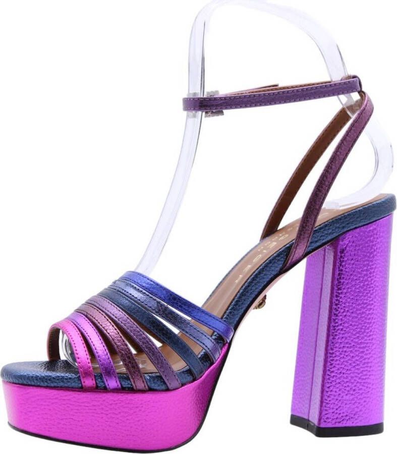 Kurt Geiger Pierra sandalette van leer met metallic finish