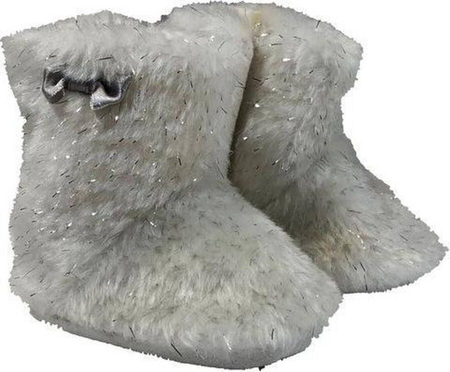 LA Petite COURONNE Babylaarzen Yeti Klittenband Wit zilver
