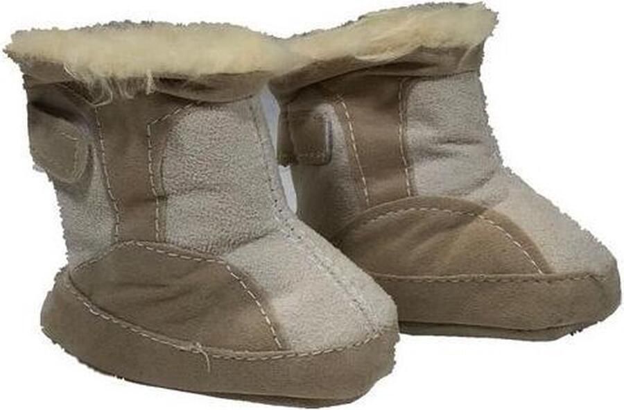 LA Petite COURONNE Babylaarzen Suedine Klittenband Beige