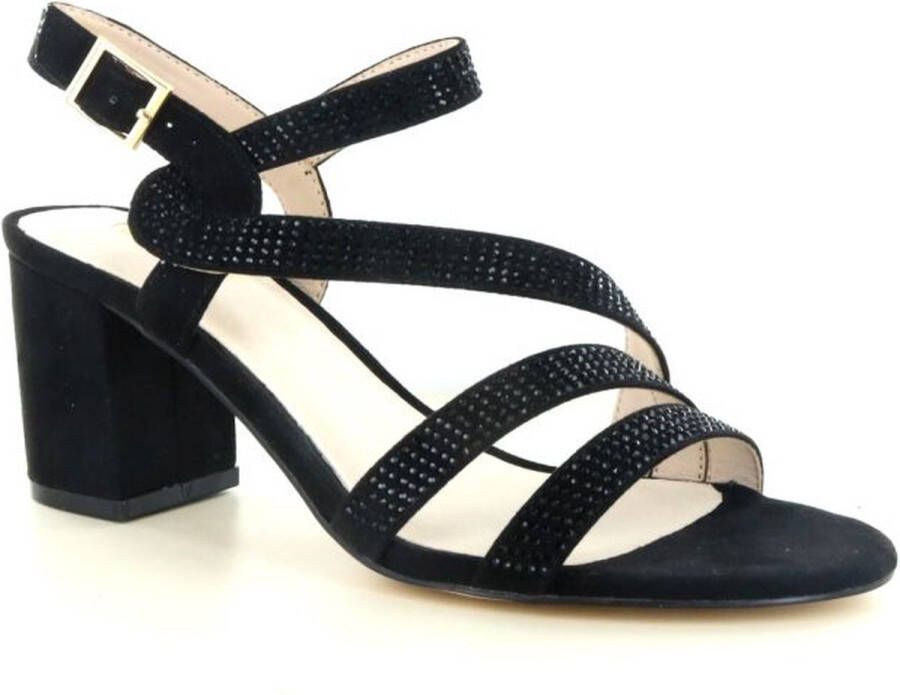 La Strada sandalettes met strass steentjes zwart