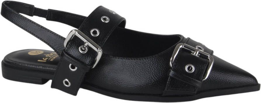 La Strada 2401899-1601 BLACK dames instappers gekleed zwart