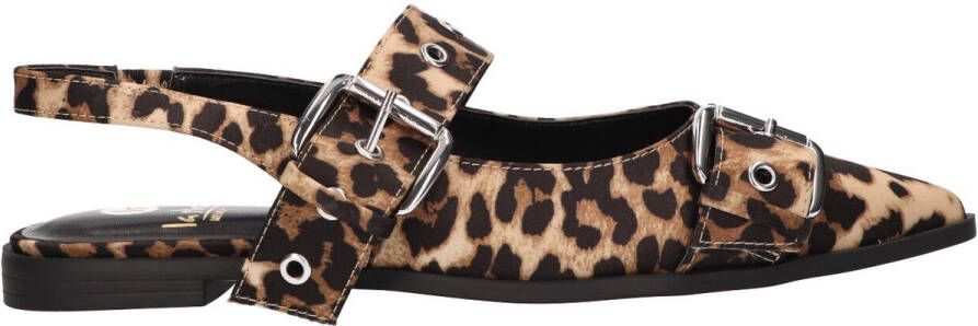 La Strada 2401899-4191 LEOPARD dames instappers gekleed beige