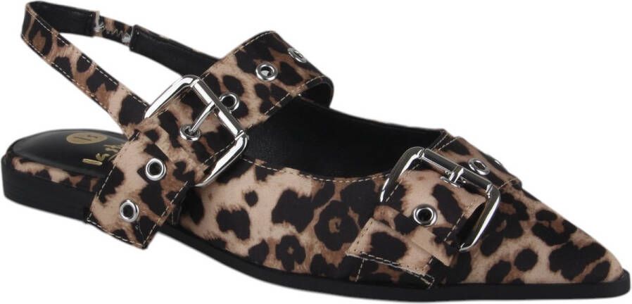 La Strada 2401899-4191 LEOPARD dames instappers gekleed beige