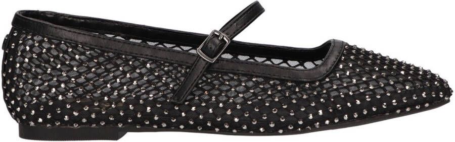 La Strada Ballerina zwart mesh met steentjes dames