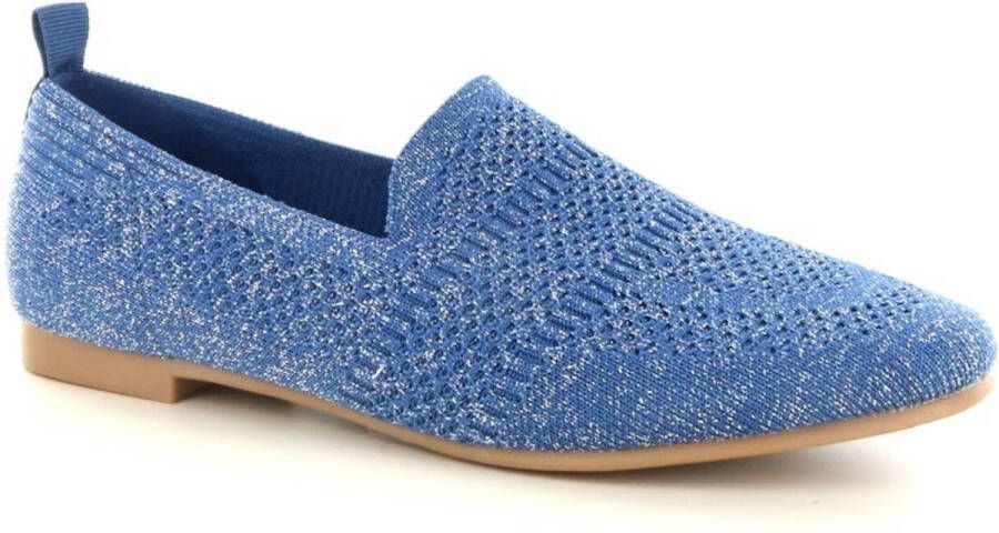 La Strada knitted loafers blauw zilver - Foto 1