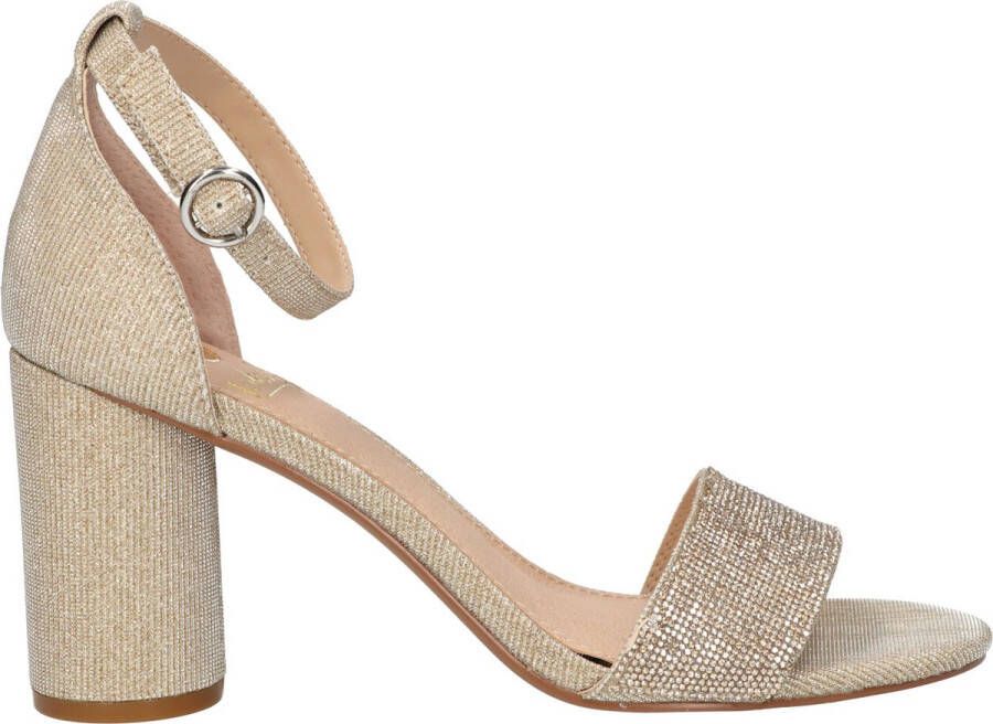 La strada Gouden Glitter Sandalette met Enkelbandje Yellow Dames