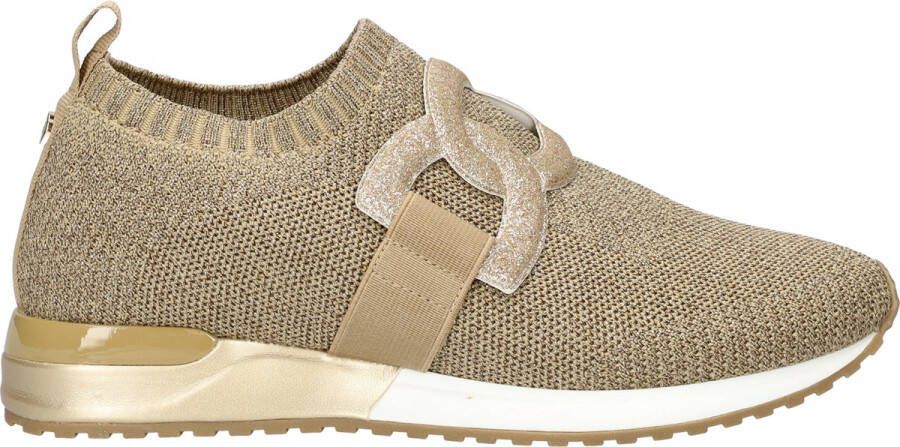 La Strada knitted slip-on sneakers goud zilver