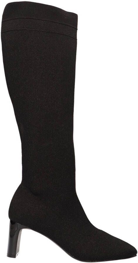 La Strada 2404538-4500 BLACK SILVER KNITTED dames laarzen gekleed zwart