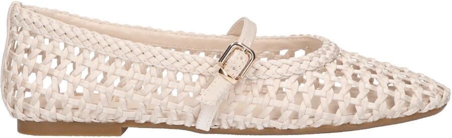 La Strada Ballerina Beige Satijn Damesschoenen