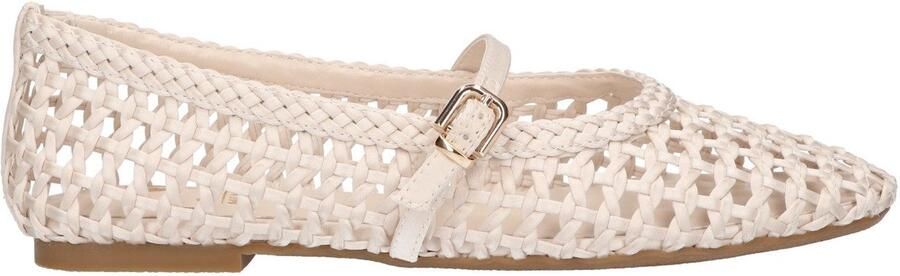 La Strada Ballerina Beige Satijn Damesschoenen
