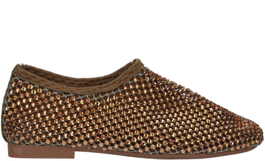 La Strada Ballerina Bruin Met Steentjes Damesschoenen