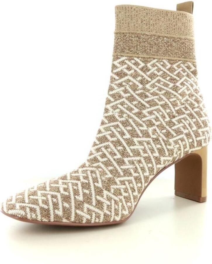 La Strada Enkellaars Goud Beige Knitted Damesschoenen - Foto 4