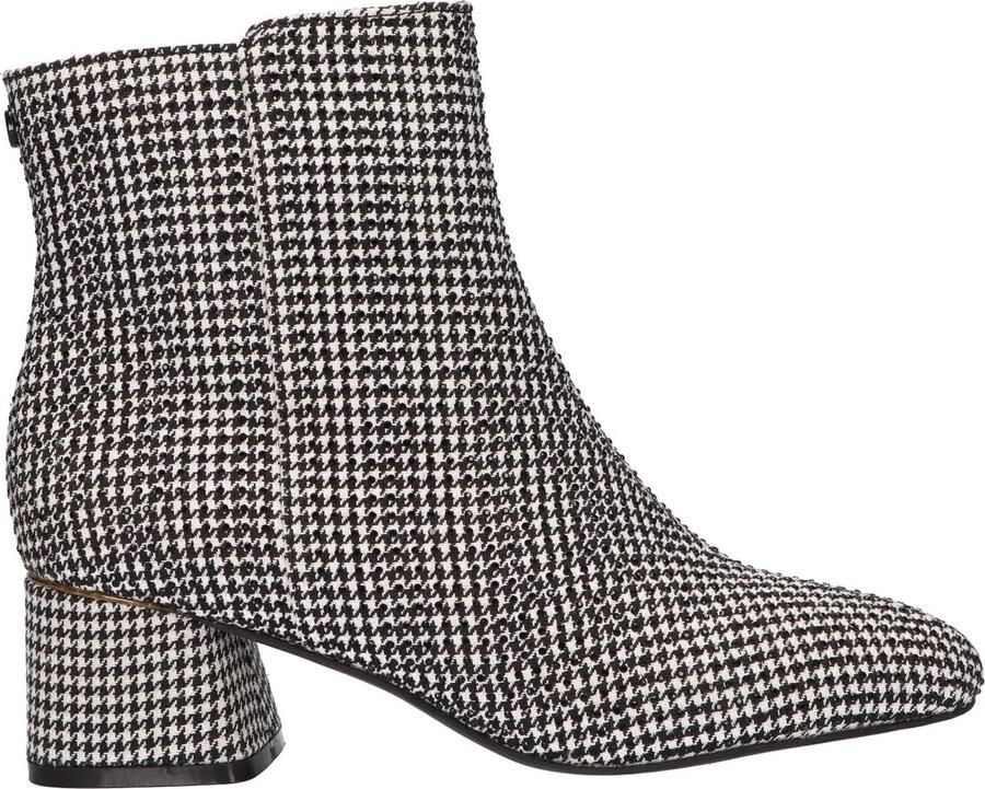 La Strada Enkellaars Zwart Wit Textiel Damesschoenen