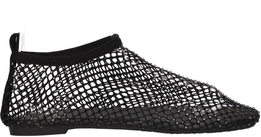 La Strada Flats Met Steentjes Zwart Mesh Damesschoenen