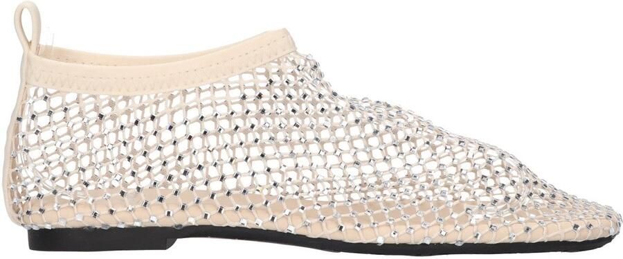 La Strada Flats Met Steentjes Wit Mesh Damesschoenen