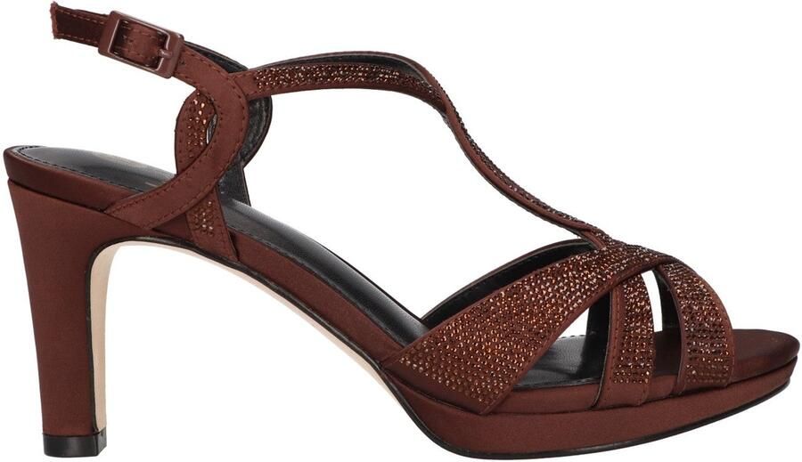 La Strada Hakken Bruin Glitter Damesschoenen